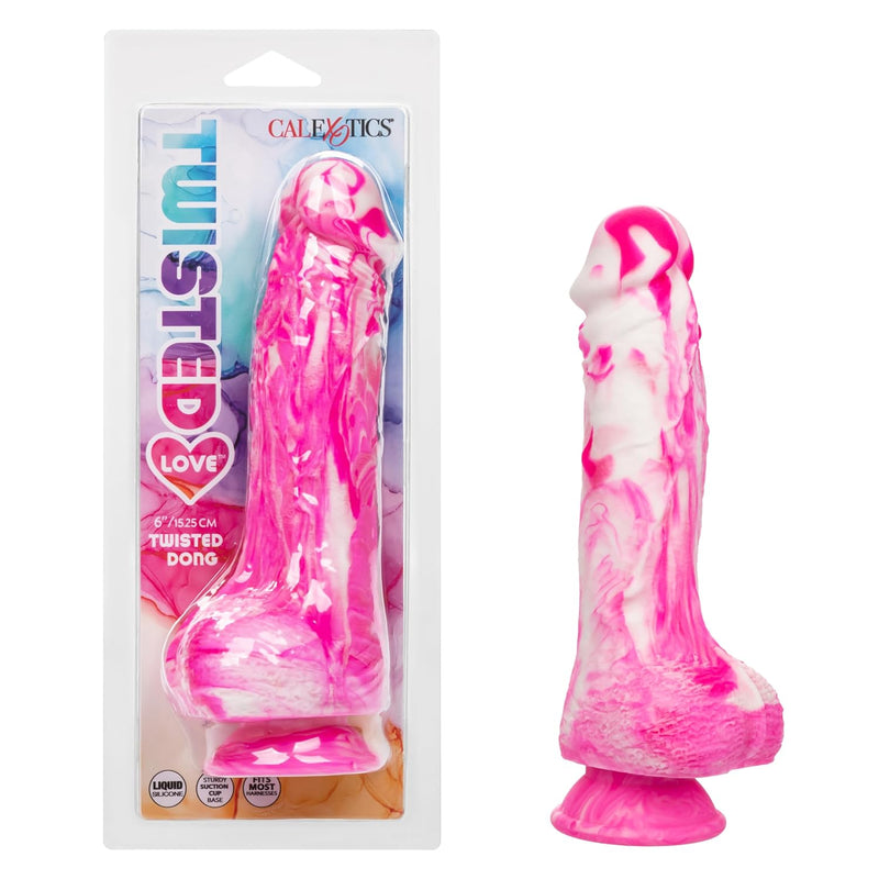 Twisted Love Twisted Dong, 6 Inch Length And 5.25 Inch Circumference Thick Silicone Suction Cup Dildo Pink - Se-0392-80-2