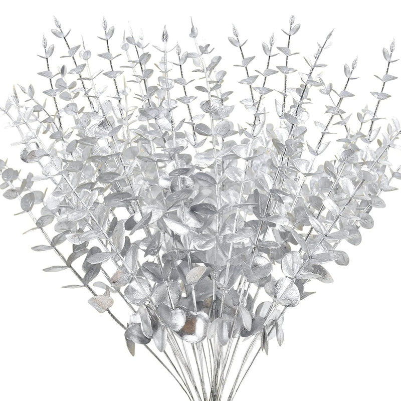 36 Pcs Silver Eucalyptus Stems Artificial Eucalyptus Leaves Decor Eucalyptus B
