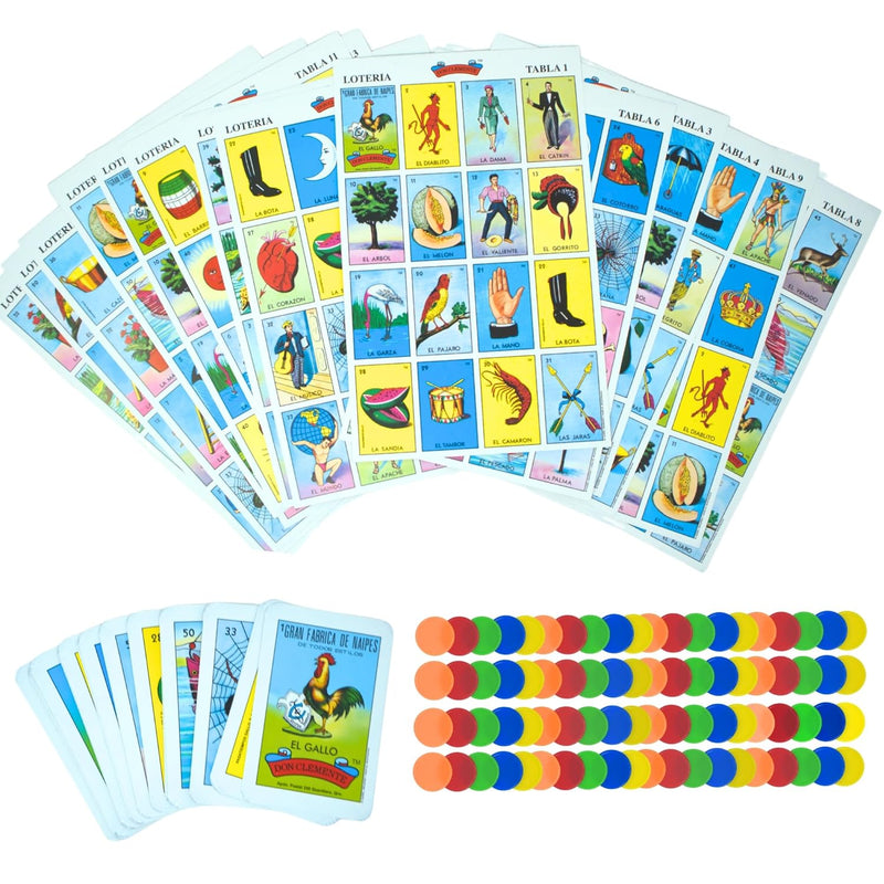 The Original Lotería Mexican Bingo Game Set Complete With 100 Bingo Chips F