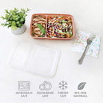 Prep 2-Compartment Meal-Prep Containers With Custom-Fit Lids - Microwaveable, Durable, Reusable, Bpa-Free, Freezer And Dishwasher Safe Food Storage Containers - 10 Trays & 10 Lids (Blush Pink)