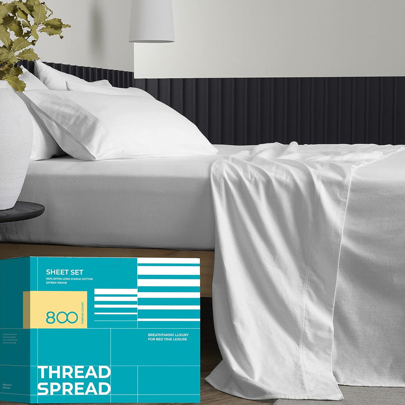 Twin Sheet Set, 800 Thread Count 100% Egyptian Cotton Sheets Twin Size Bed She