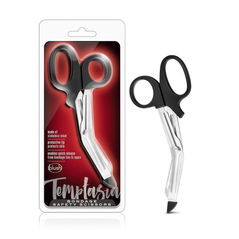Temptasia Bdsm 6.5 Inch Curved Stainless Steel Safety Bandage Scissors - First Aid Emt Trauma Surgical Shears - Cuts Bondage Tape And Rope