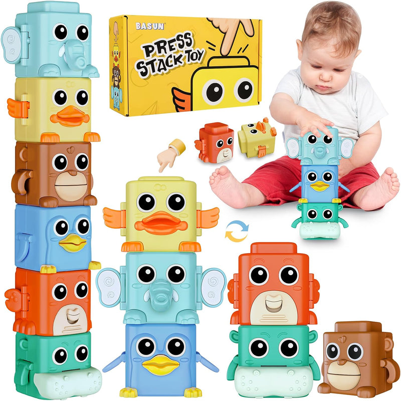 Stacking Toys Set For Toddlers 18+ Months, 6 In 1 Infant Sensory Toys With