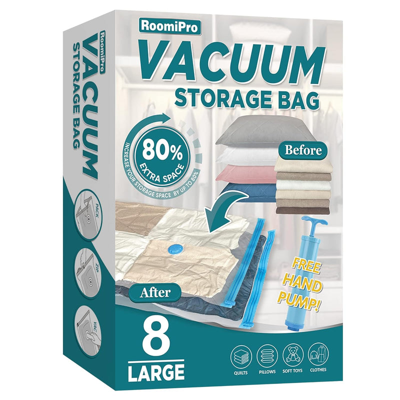 Space Saver Vacuum Storage Bags, 8 Large Vacuum Sealer Bags With Pump, Storage V