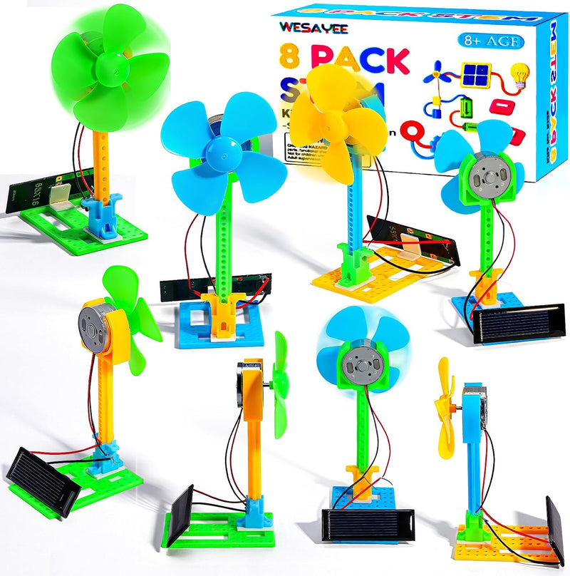8-Pack Solar STEM Building Kits for Kids Ages 8-12