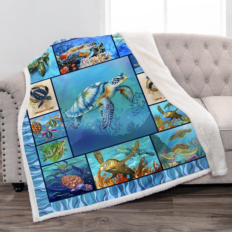Sea Turtle Blanket Gifts For Boys - Present For Turtle Lovers Kids Girls Women