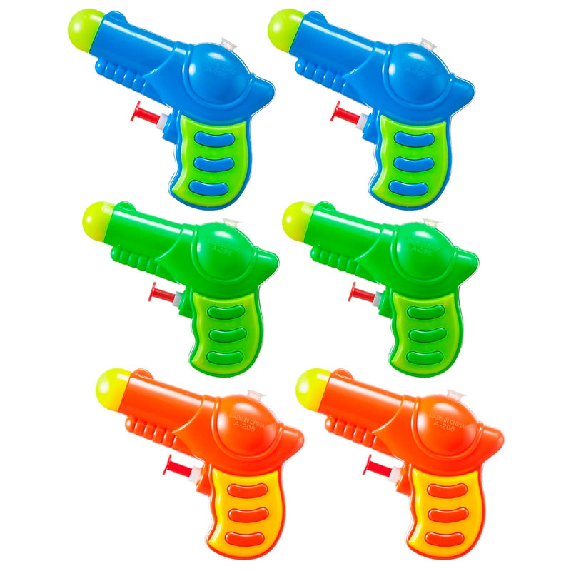 Sloosh 6Pack Mini Water Guns for Kids, Small Squirt Guns Water Blaster Pool