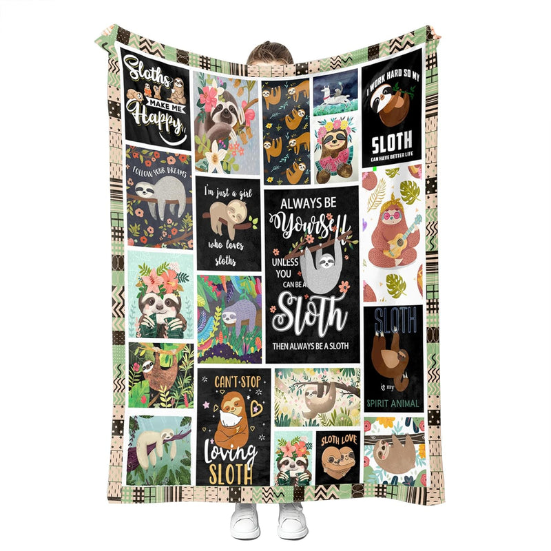 Sloth Throw Blankets Sloth Gifts For Kids Super Soft Warm Fleece Sloth Blanket
