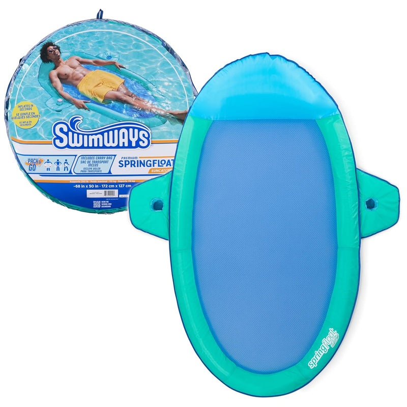 SwimWays Spring Float Premium Suncatcher Pool Lounger for Swimming Pool, In