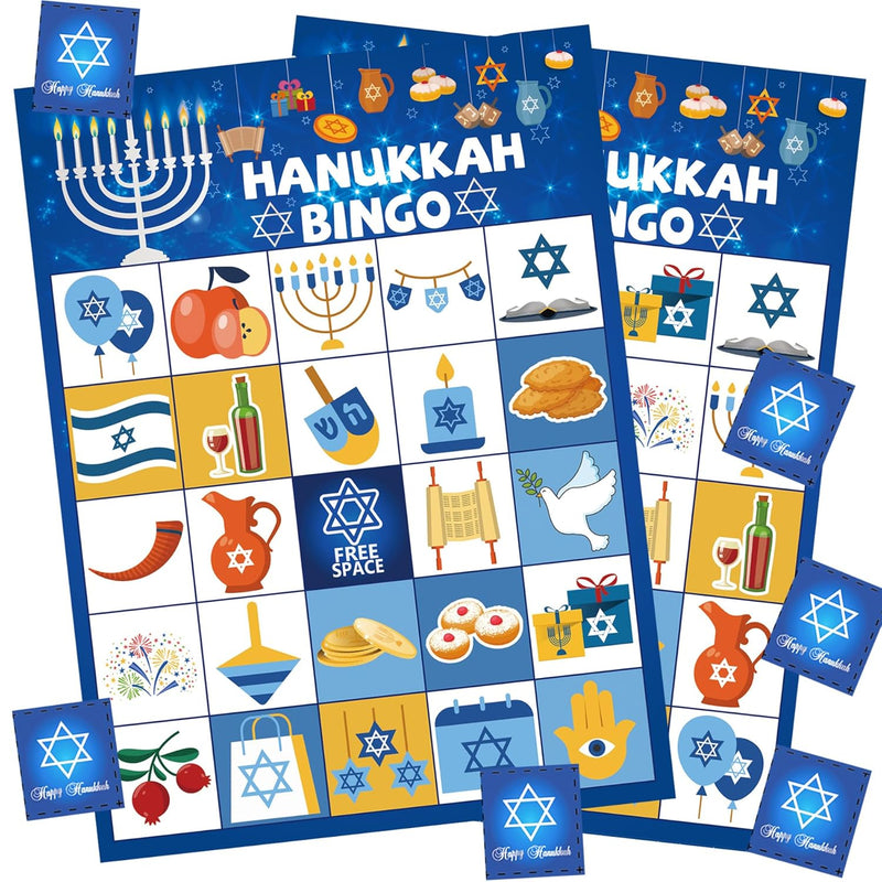 Hanukkah Bingo Games Hanukkah Decoration Chanukah Games for Kids Adults Hanukk