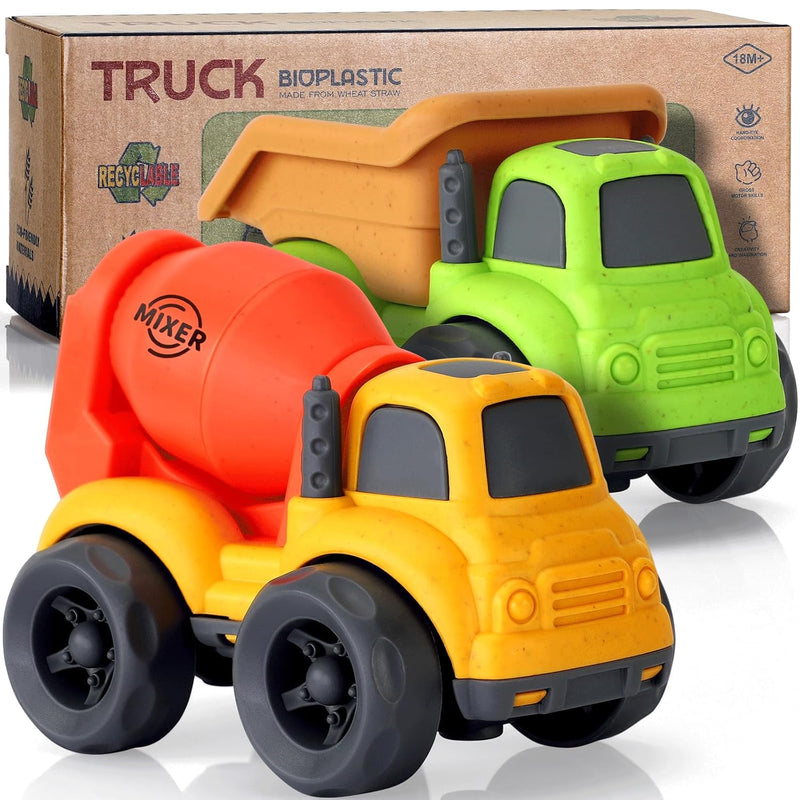 Toddler Toys For 1 Year Old Boy, Dump Truck Toys And Mixer Cement, Bpa Free