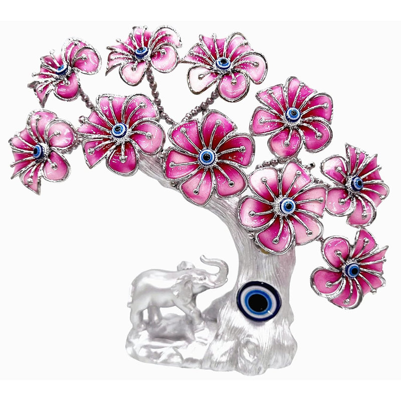 Blue Evil Eye Turkish Nazar Money Fortune Tree Lucky Elephant Design Protectio