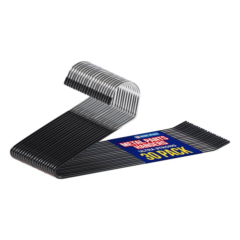 Prestige Steel Metal Non-Slip Pants Hangers With Rubber Coating - A 30 Set Of St