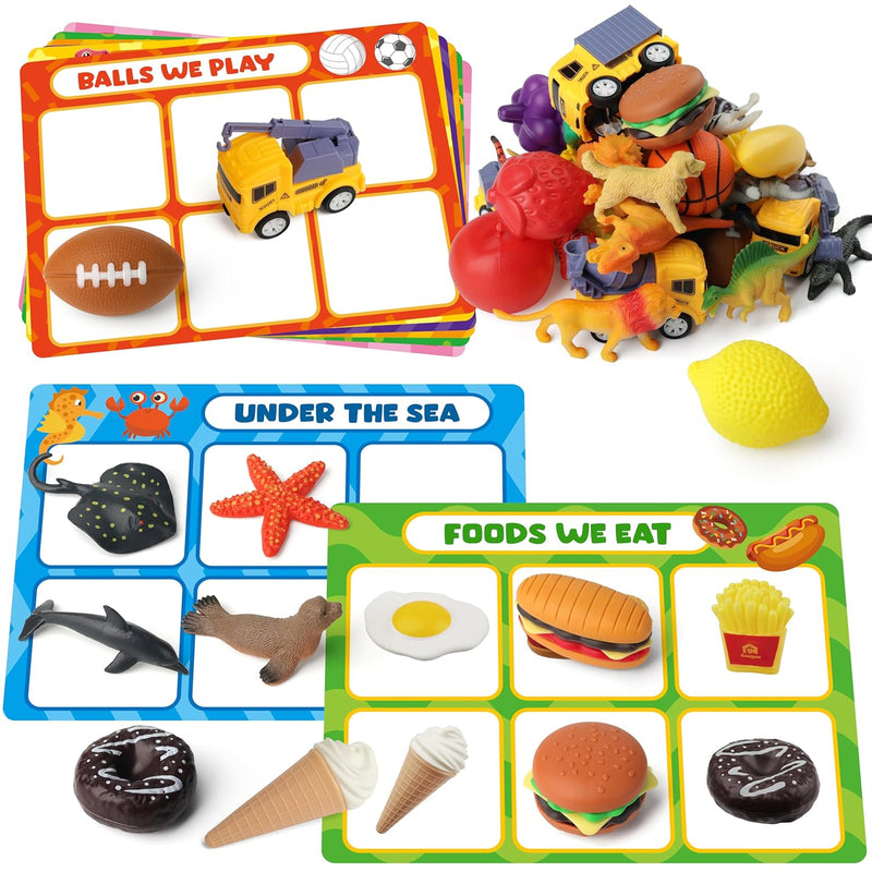 Coogam Sorting Toy for Toddlers, Animals Dinosaurs Fruits Vehicles Foods Fi