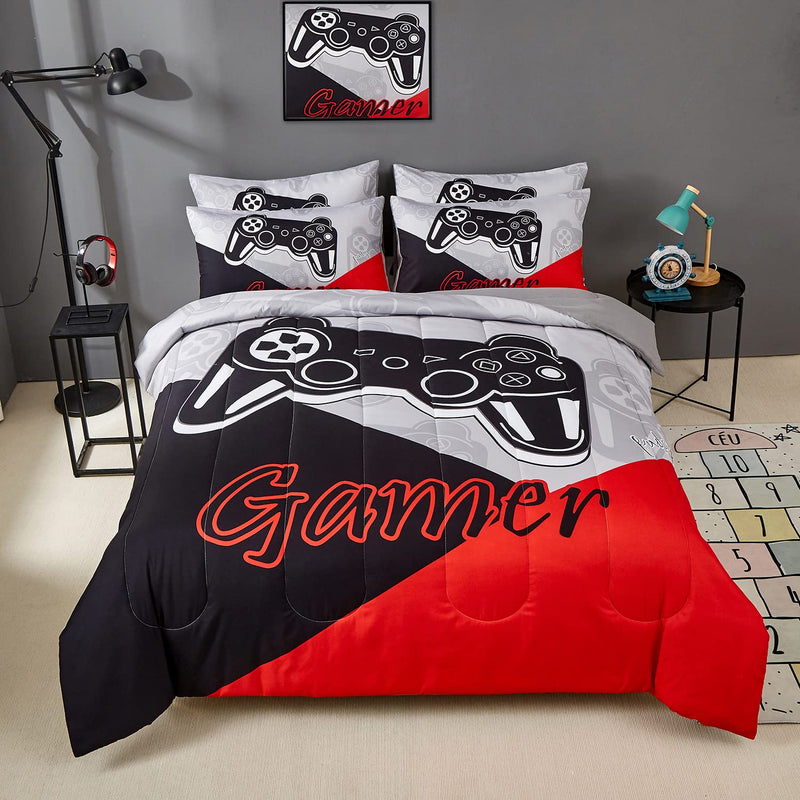 Gaming Comforter Sets For Kids Teen Boys,Video Games Controller Pattern Beddin
