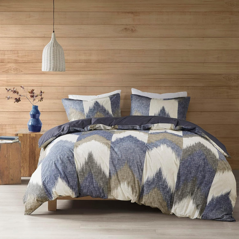Alpine Cotton Comforter Set - Modern Cabin Lodge Chevron Design, All Season Do