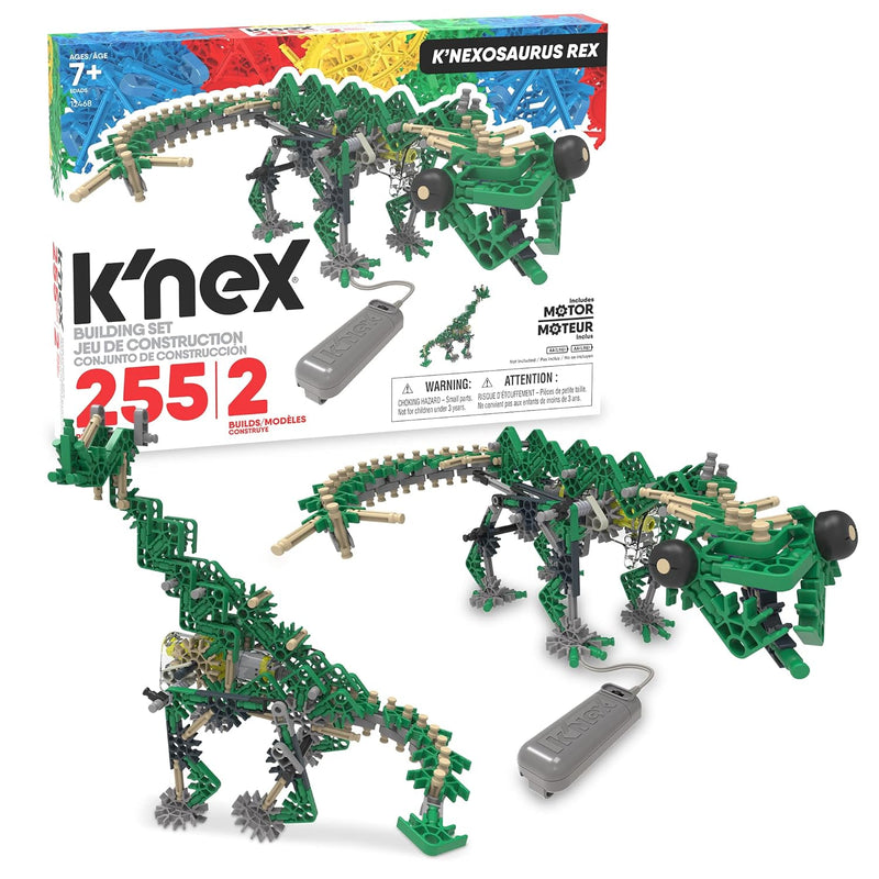 K'NEXosaurus Rex Building Set, 255 Pieces, 2 Builds, Motorized Movement, St