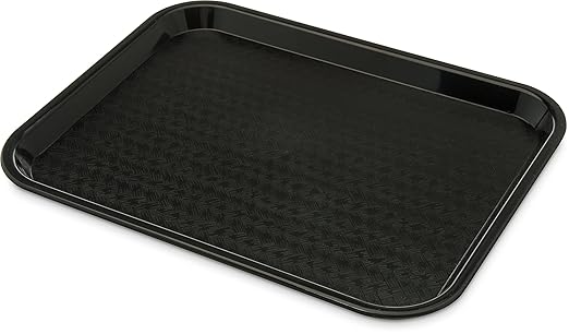 Cafe Standard Plastic Cafeteria/Fast Food Tray, NSF Certified, BPA Free, 14" Length x 10" Width, Black