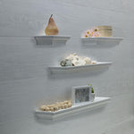 Floating Wall Shelves for Bedroom, Living Room, Bathroom, Kitchen, Nursery, Set of 4, White, 4 Count