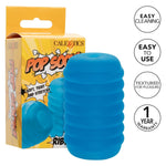 Pop Sock! Ribbed Male Masturbator For Men With Reversible Textured Stroker And Easy Cleaning Open End Blue - Se-0936-20-3