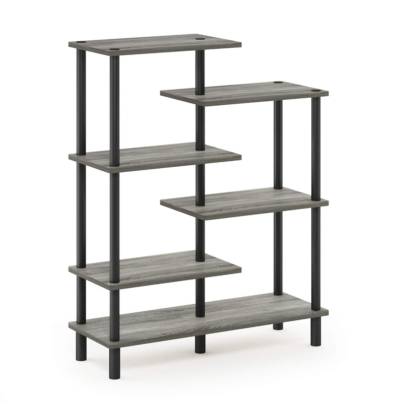 Turn-N-Tube 6-Tier Accent Display Rack, French Oak Grey/Black