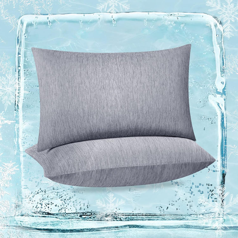 Cooling Pillow Cases 2 Pack, Standard Size Q-Max 0.45 Cooling Pillowcases For