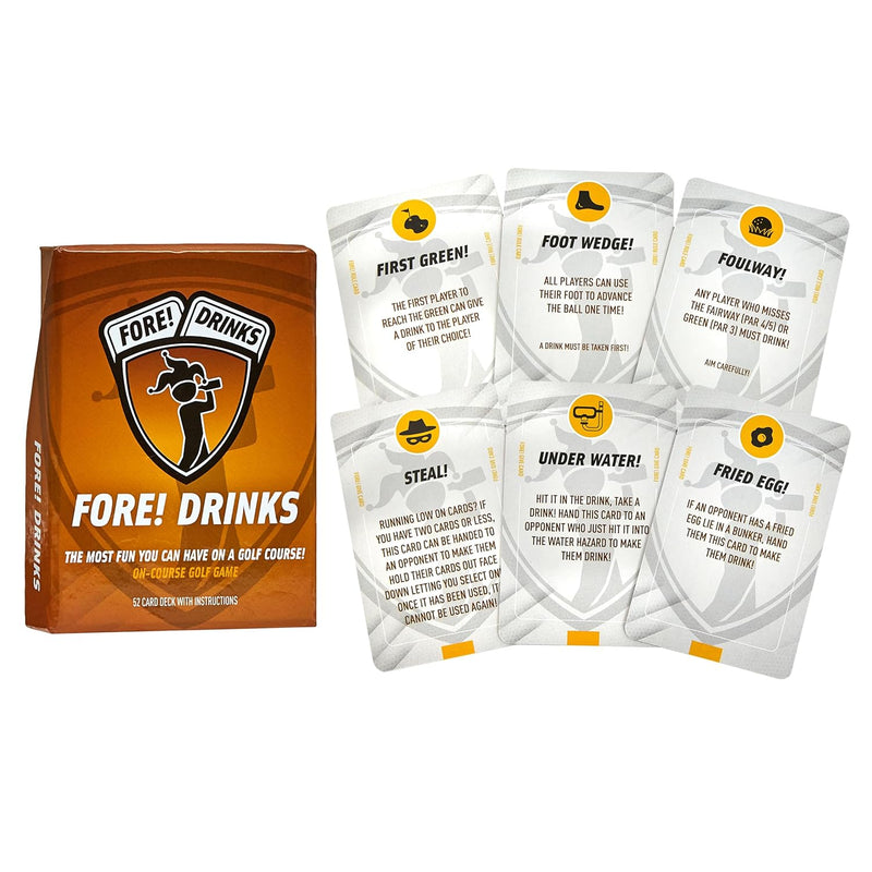 Fore! Drinks On Course Golf Game Fun Interactive Golf Drinking Game Have More