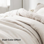 King Size Comforter Set - Beige King Comforter Set, Soft Bedding For All Seasons, Cationic Dyed Bedding Set, 3 Pieces, 1 Comforter (104"X90") And 2 Pillow Shams (20"X36"+2")