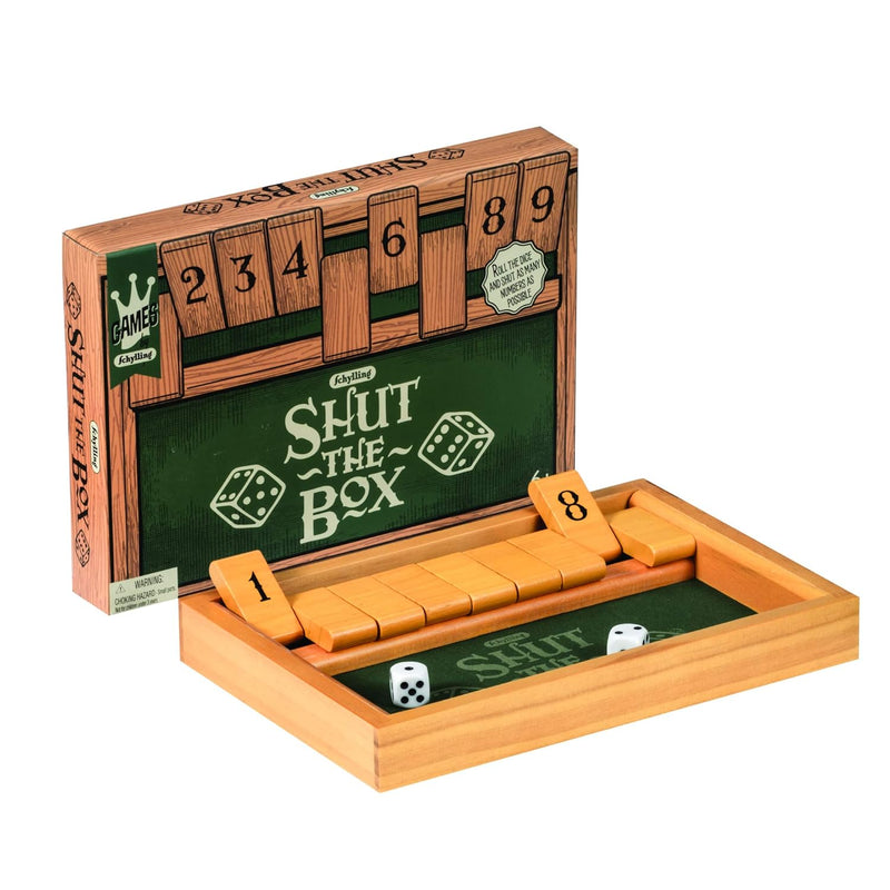 Schylling Shut the Box - Family Game of Strategy and Chance - Includes Coll