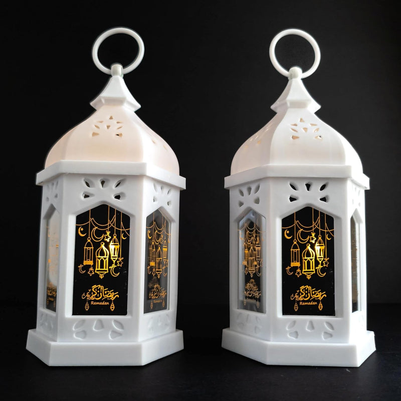 Ramadan Lantern Lights (2Pcs-8In)- Ramadan Decorations For Home - Ramadan Gift