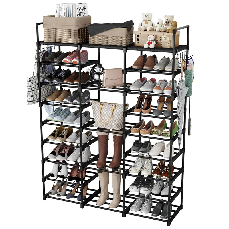 Shoe Rack Organizer For Entryway Closet, 9 Tiers Metal Shoe Storage Shelf For 50
