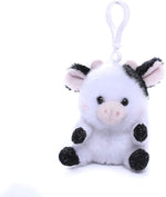 Plushland Stuffed Animal Toys Cute Soft Baby Cow Keychain-Key Ring Decoration- Lovely Gift Birthday Party Favor Supplies