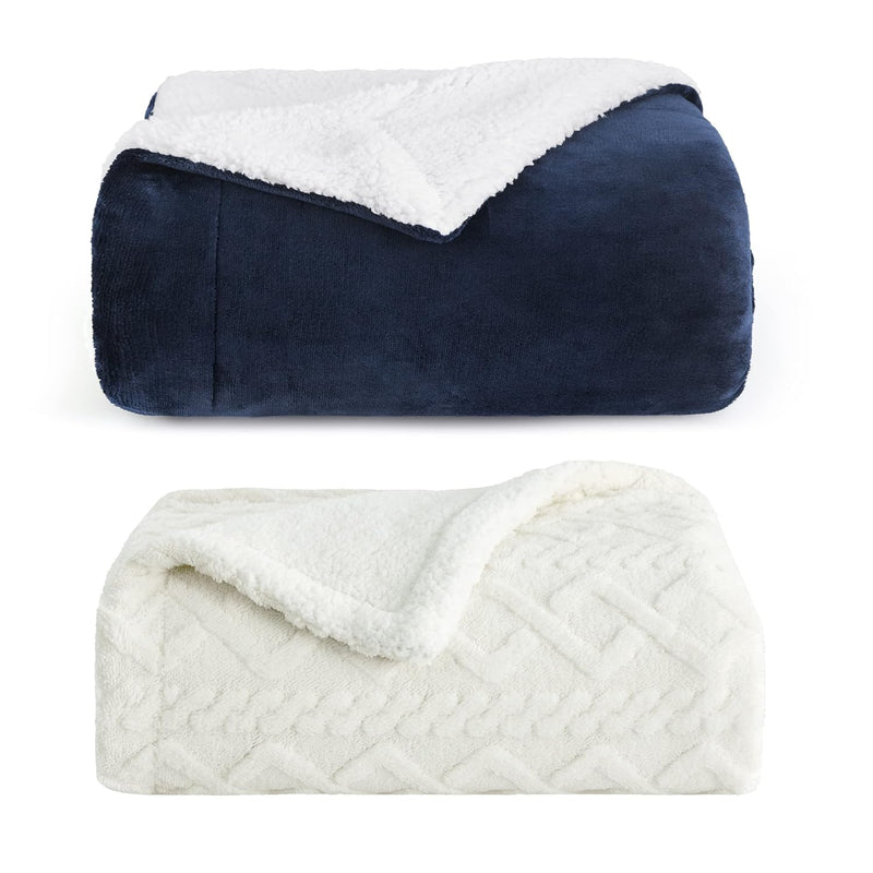 Sherpa Fleece Throw Blanket For Couch - Fuzzy Soft Cozy Blanket For Winter, 50