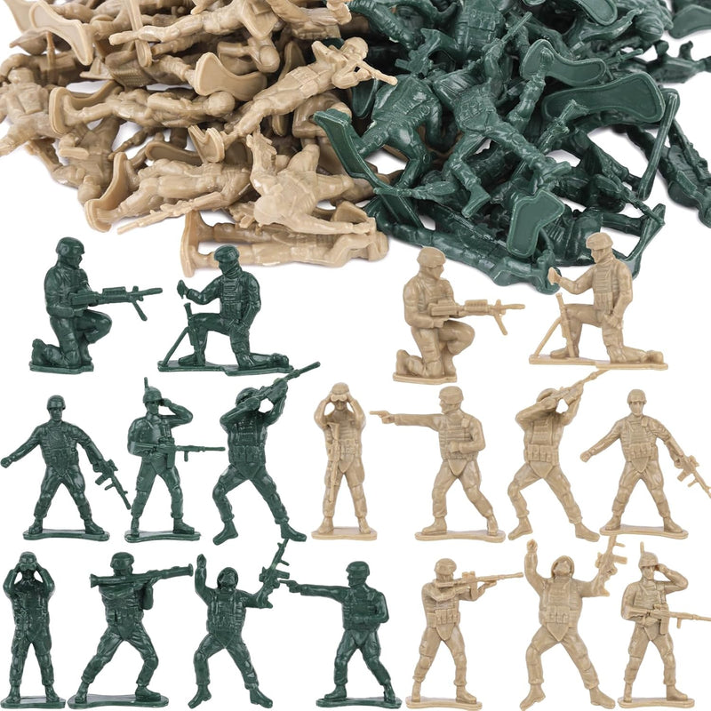 LovesTown 100PCS Army Men Toy Soldiers, Plastic Soldier Figures Green Yello