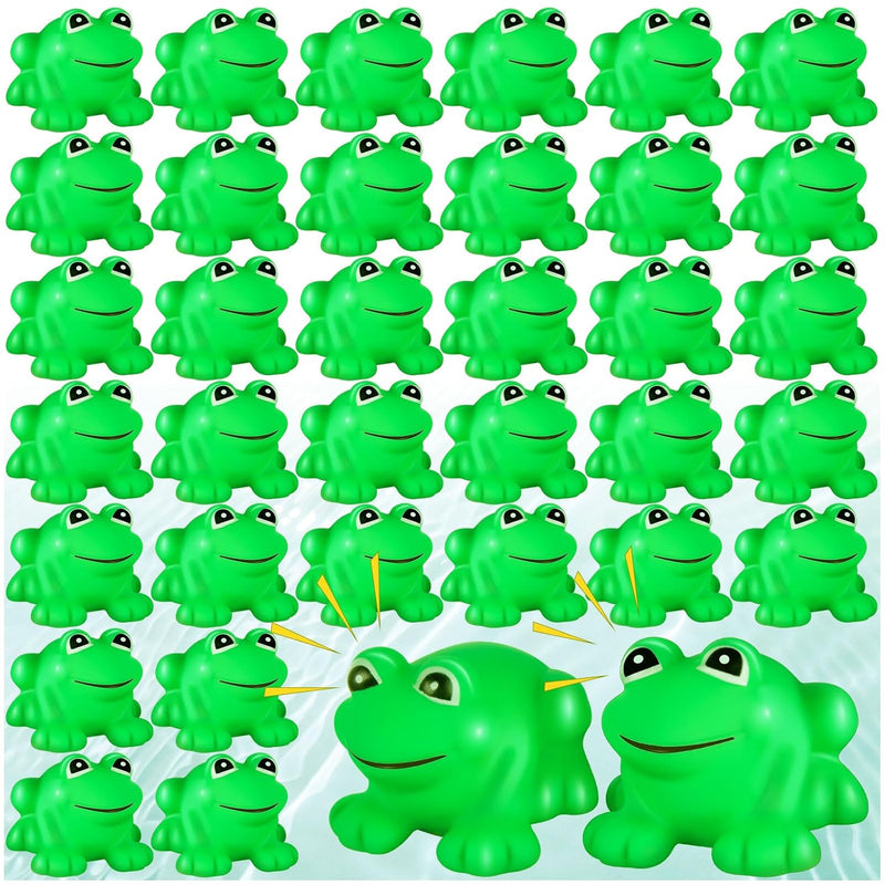 18 Pcs Rubber Frogs For Kids, Cute Floating Squeaky Frog Bath Toy Mini Plas