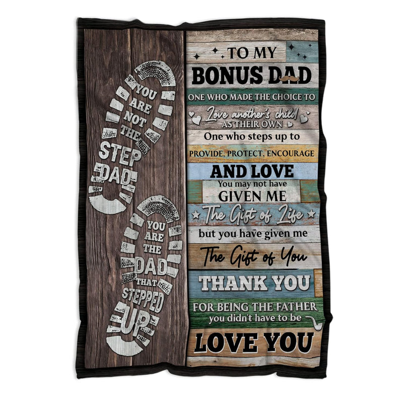 Stepdad Blanket, Dad Throw Blanket Gifts From Daughter Son, Stepdad Gift For F
