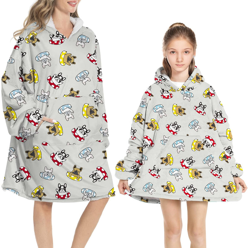 Wearable Blanket Hoodie Kids Sweatshirt: Oversized Comfy Sherpa Blanket Teens