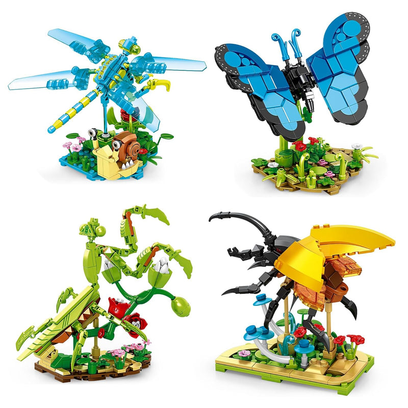 Insect Collection Building Set, Compatible With Lego Insects Animals, Flowe