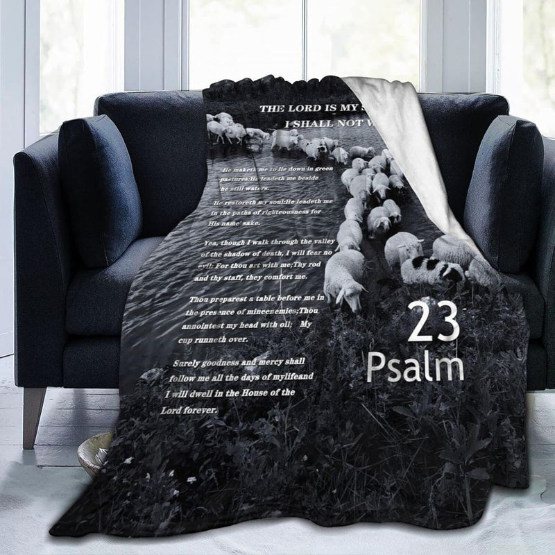 Psalm 23 The Lord Is My Shepherd Sheep Grazing Blanket, Beach Blankets Soft Fl