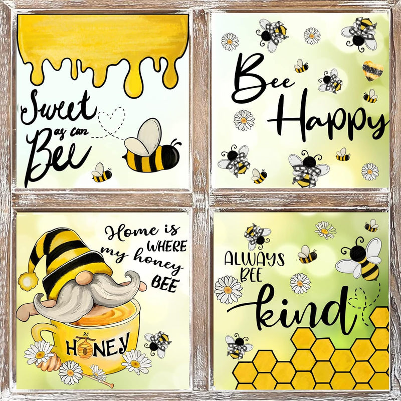Bumble Bee Window Clings 110Pcs Honey Bee Window Decals Spring Summer Window C