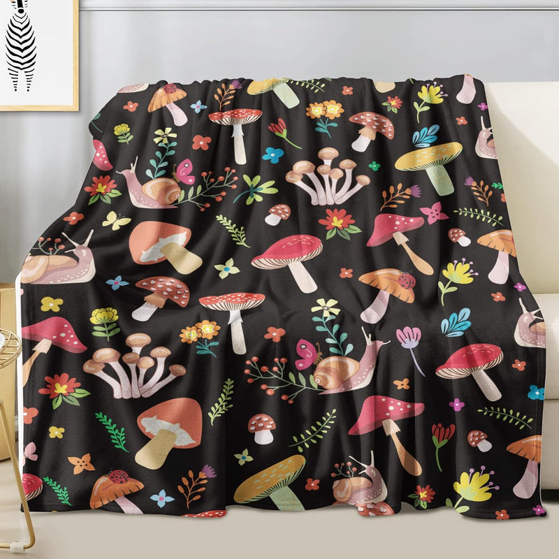 Mushroom Blanket Soft Flannel Lightweight Mushrooms Throw Blanket Mushroom Gif