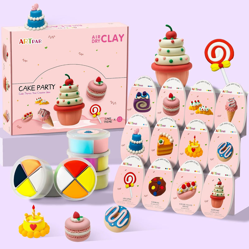 Air Dry Clay Kit, 12 Desserts Modeling Magic Clay for Kids Craft Kit