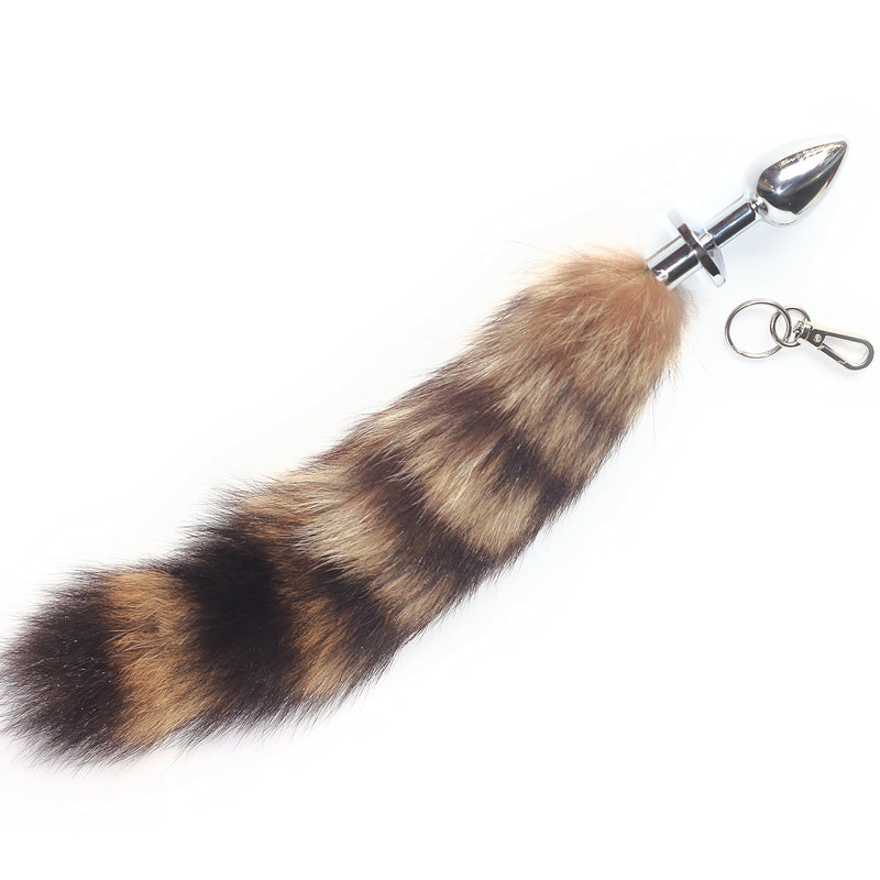 Multi-Function Fox Tail Anal Plug With Stylish Keychain Attachment (Shortraccoon, Small Plug)