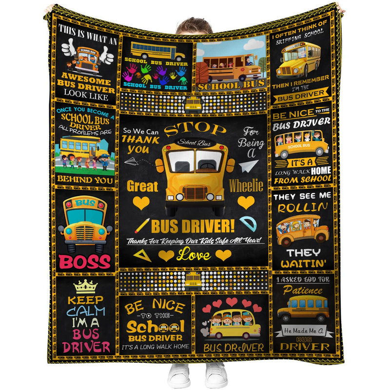 Bus Driver Appreciation Gifts, Bus Driver Gifts Blanket, Christmas Birthday Gi