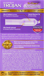 Her Pleasure Sensations Spermicidal Lubricated Latex Condoms, 12-Pack