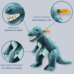Steiff Thaisen Tyrannosaurus T-Rex Dinosaur Plush Stuff Animal Toy Friend, Blue, 14"