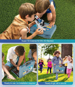 Kids Microscope Science Kit 100X-1200X with LED Light and 58 Pieces