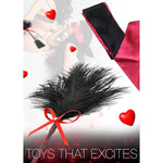 Sex Feather Tickler Bdsm Adult Faux Feather Luxury Silk And Satin Blindfold And Handcuffs Set Sensory Play Kit For Couples