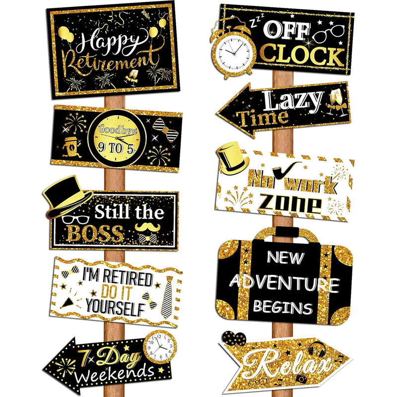 20 Pieces Retirement Party Decorations Happy Retirement Banner Sign Directiona