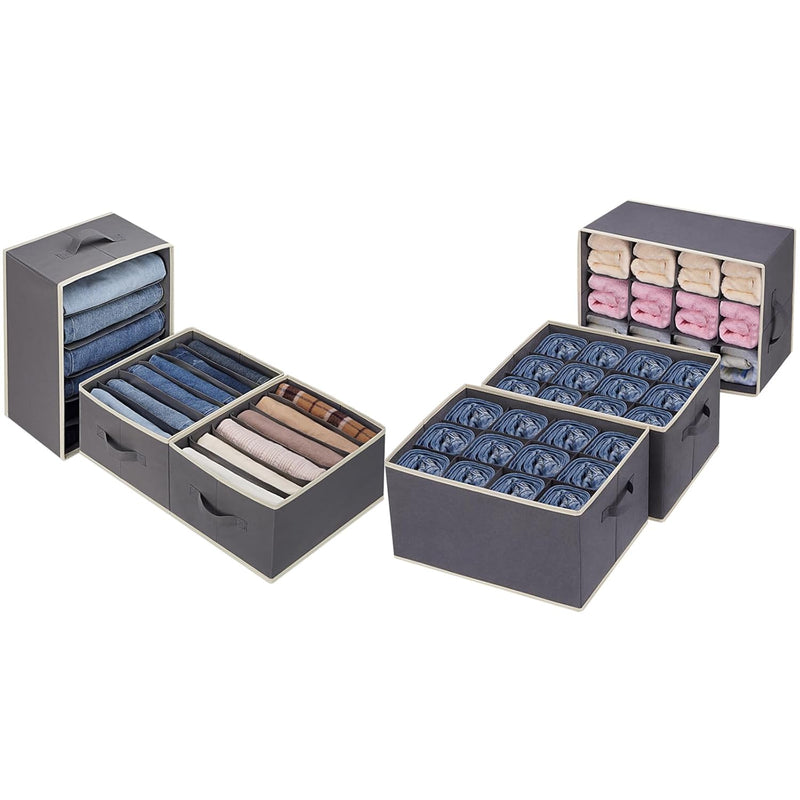 12-Slot Jeans Organizer And 6-Slot Pants Organizer For Clothes, Jeans, Sweater,